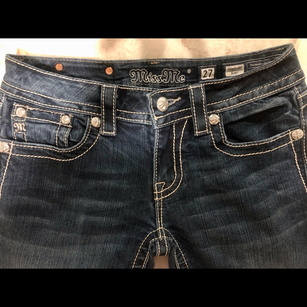 Miss Me Womens Jeans 27 Rhinestone Bootcut Jeans